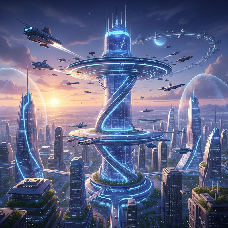 Vẽ tranh thành phố trong tương lai sáng tạo