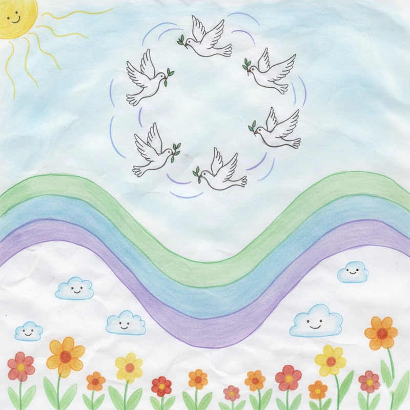 Vẽ tranh thiếu nhi thế giới với hòa bình