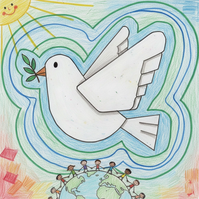 Vẽ tranh thiếu nhi về thế giới hòa bình