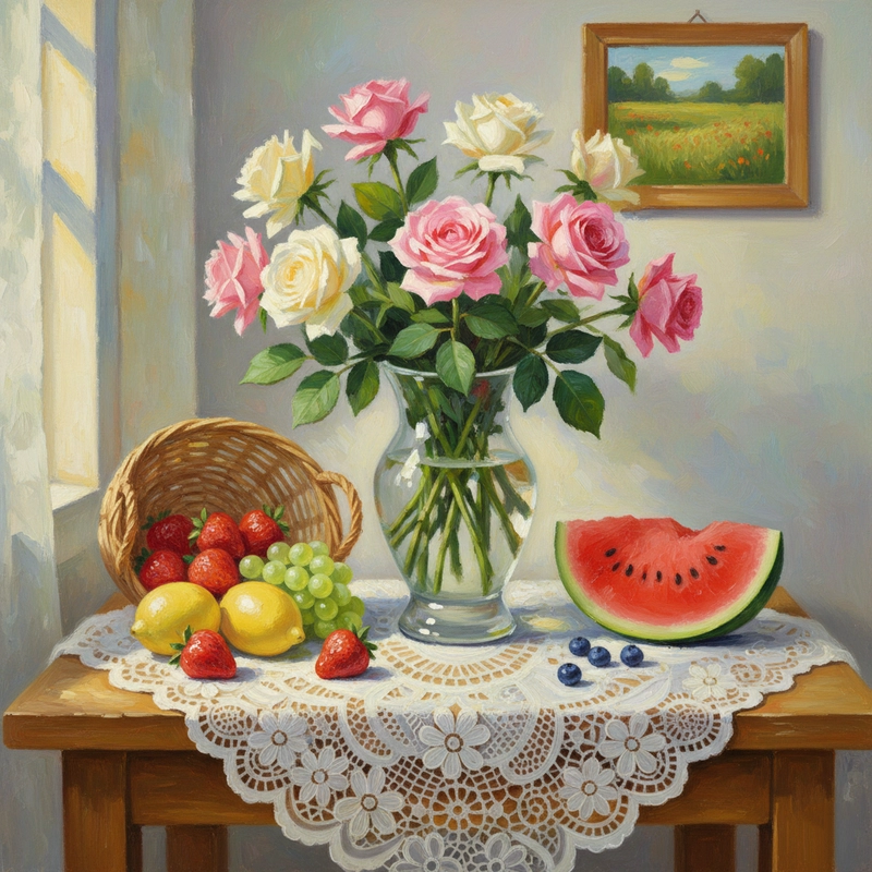 Vẽ tranh tĩnh vật lọ hoa và quả lớp 8