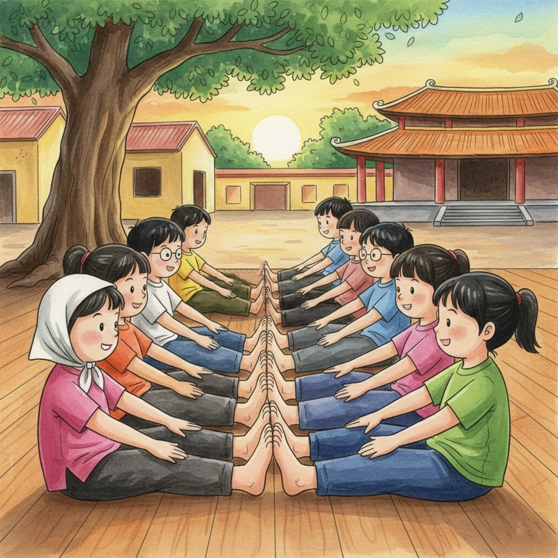 Vẽ tranh trò chơi dân gian nu na nu nống