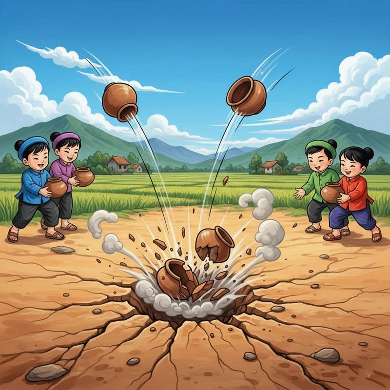 Vẽ tranh trò chơi dân gian pháo đất