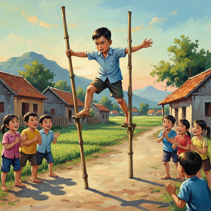 Vẽ tranh trò đi cà kheo