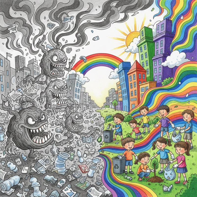 Vẽ tranh ứng xử văn minh nơi công cộng đơn giản, sáng tạo