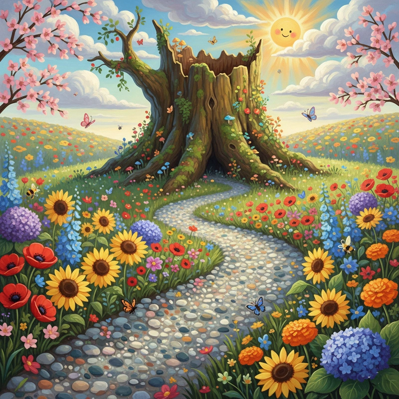 Vẽ tranh vườn hoa cho mầm non