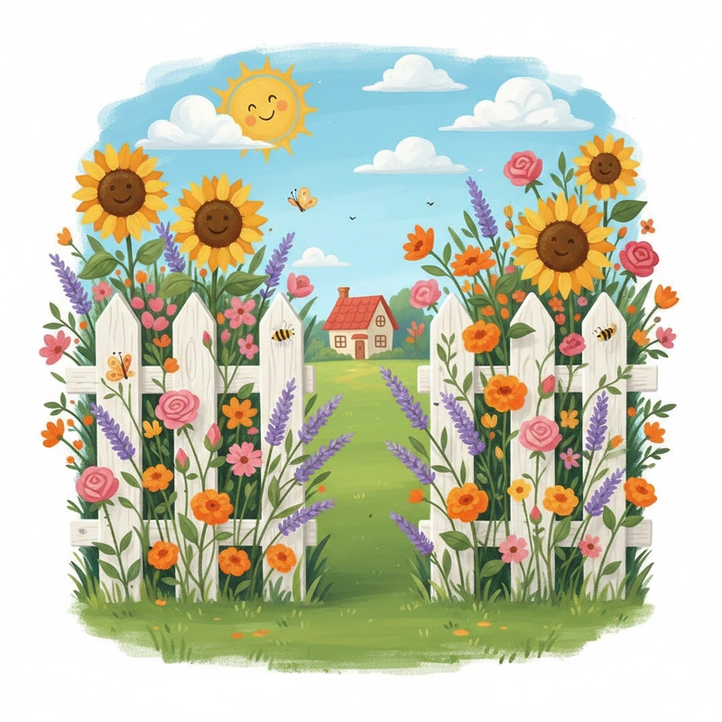 Vẽ tranh vườn hoa đơn giản