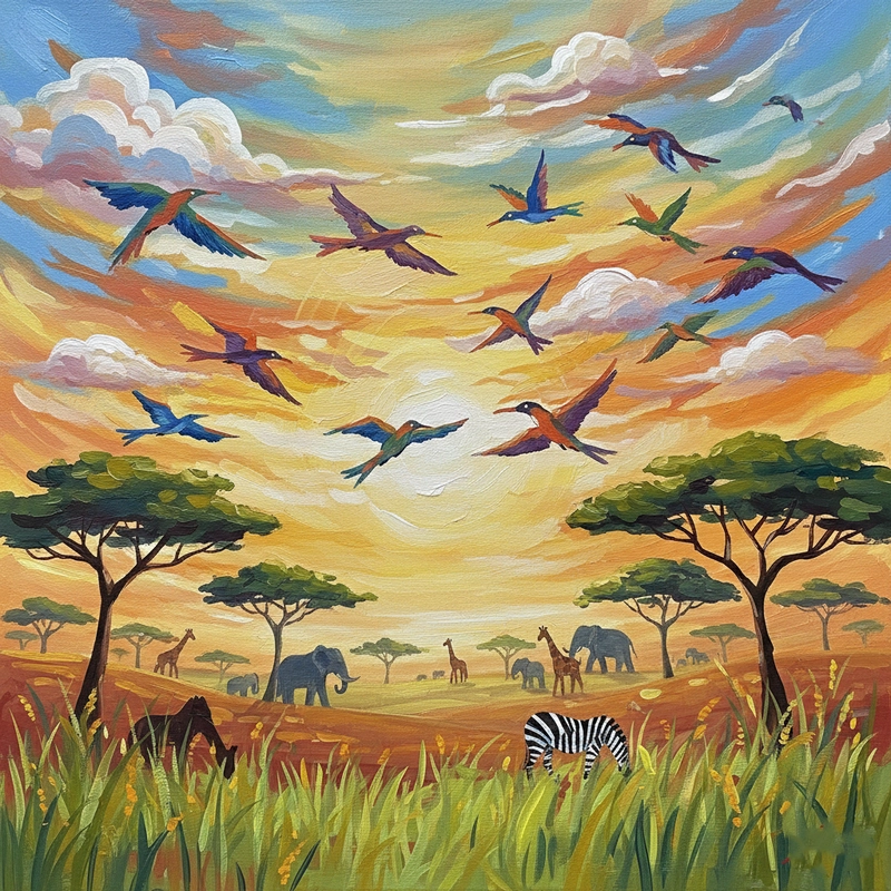 Vẽ tuyên truyền động vật hoang dã.