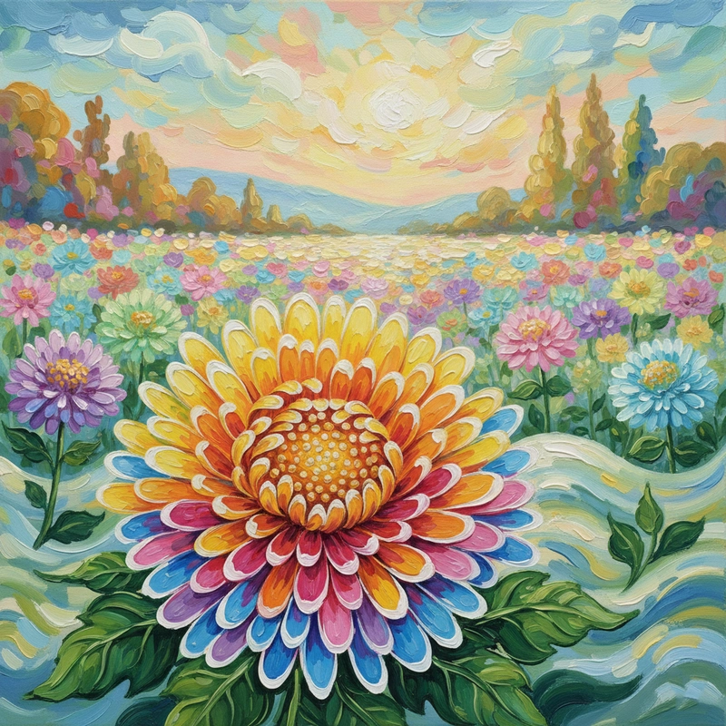 Ý tưởng vẽ hoa cúc đại đoá