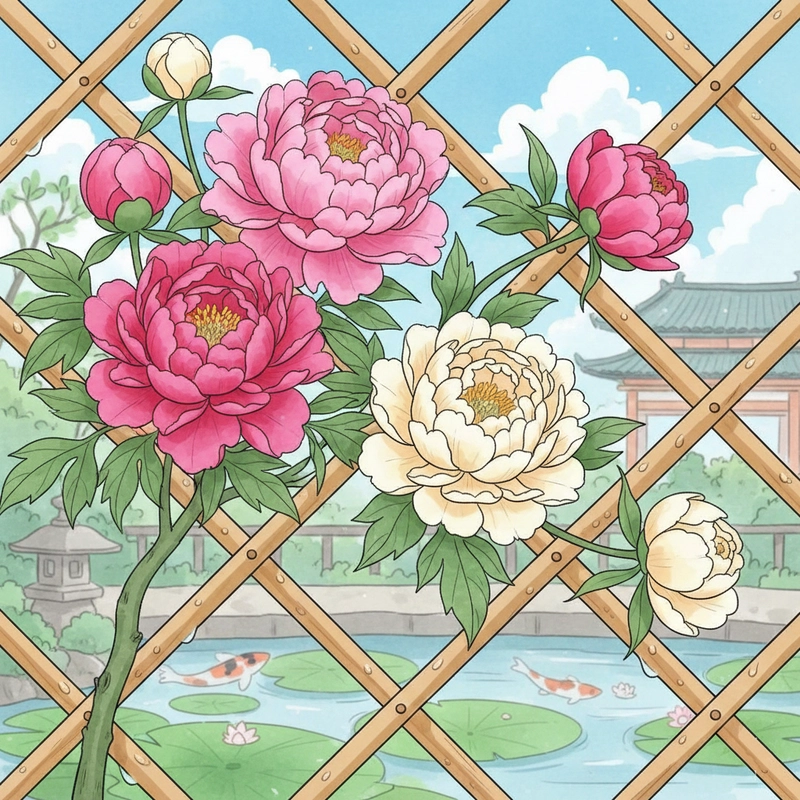 Ý tưởng vẽ hoa mẫu đơn Trung Quốc