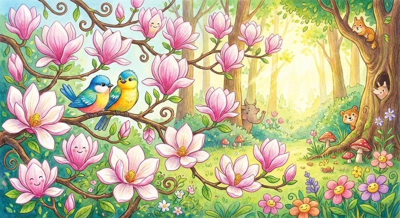 Ý tưởng vẽ hoa mộc lan sáng tạo