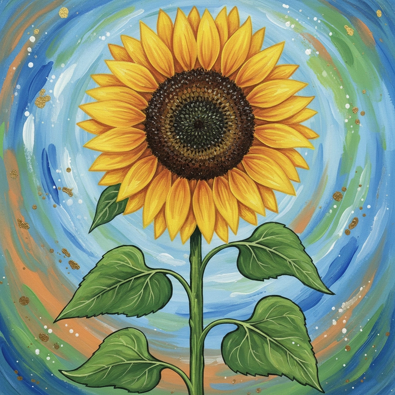 Ý tưởng vẽ tranh hoa hướng dương