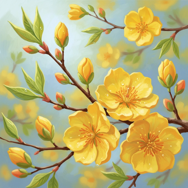 Ý tưởng vẽ tranh hoa mai