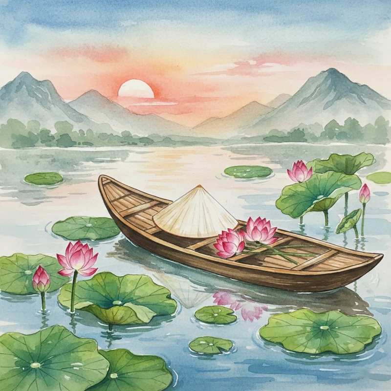 Ý tưởng vẽ tranh hoa sen