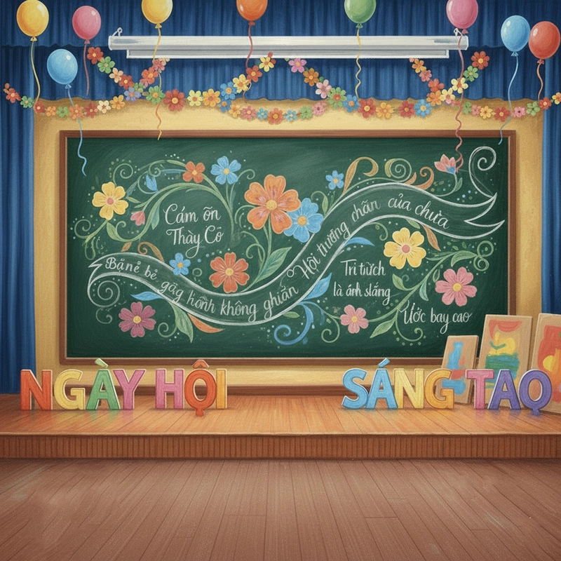 Ý tưởng vẽ tranh trang trí hội trường 20-11 ý nghĩa.
