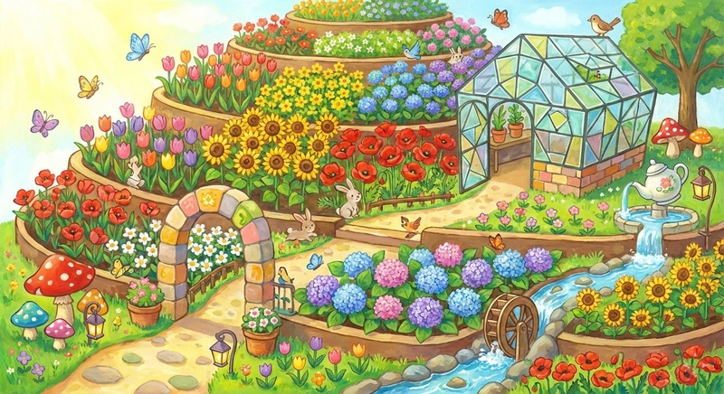 Ý tưởng vẽ vườn hoa sáng tạo