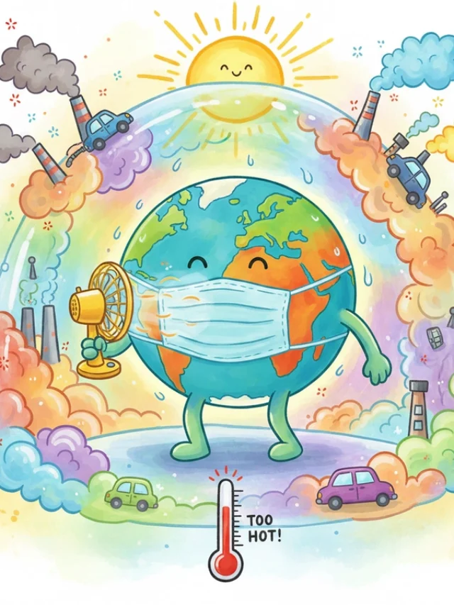 Mẫu tranh chủ đề hiệu ứng nhà kính ý nghĩa.