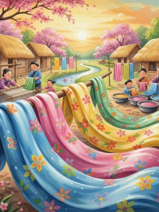 Mẫu tranh mô phỏng các làng nghề dân gian