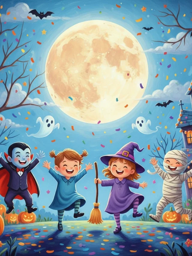 Tranh vẽ Halloween cute dễ thương