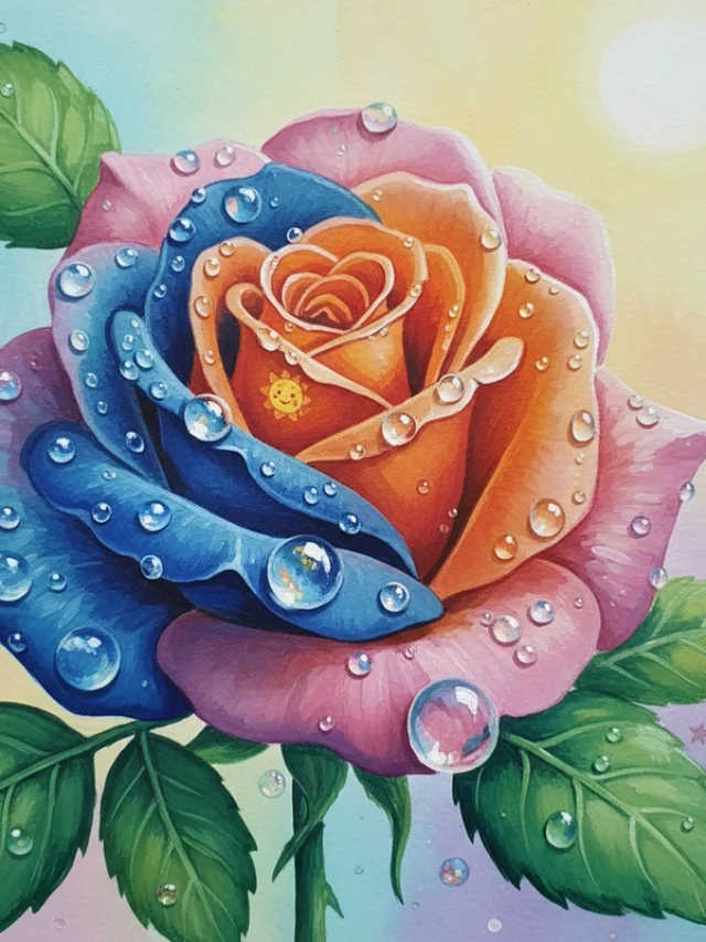 Tranh vẽ hoa hồng cảm hứng thiên nhiên