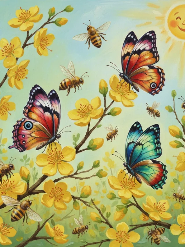 Tranh vẽ hoa mai nghệ thuật