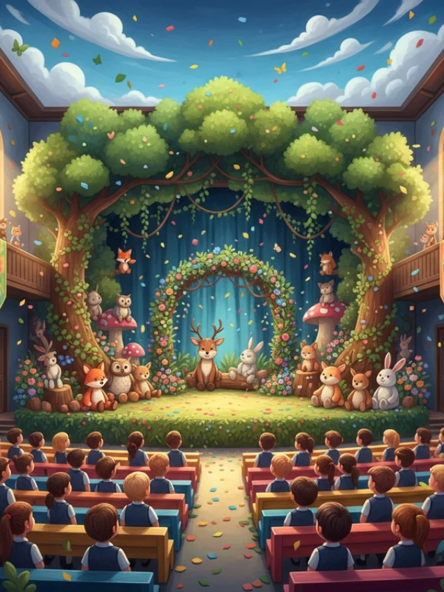 Tranh vẽ hội trường đẹp nhất dùng cho ngày kỷ niệm.