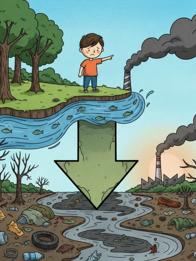 Tranh vẽ môi trường bị ô nhiễm mang tính cảnh tỉnh