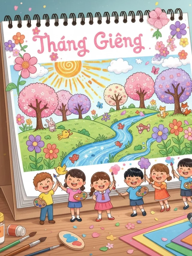 Tranh vẽ ngày tết và mùa xuân đơn giản