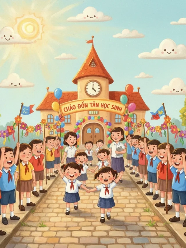 Tranh vẽ trường tiểu học đẹp
