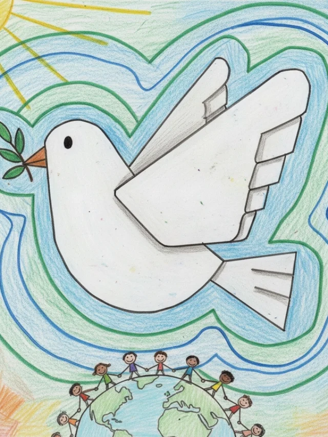 Vẽ tranh thiếu nhi về thế giới hòa bình