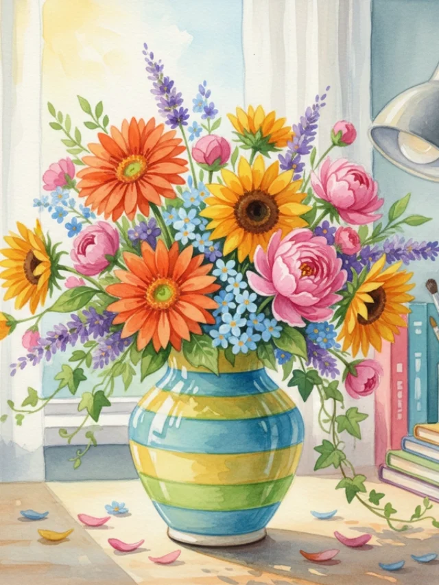 favicon tô màu bình hoa