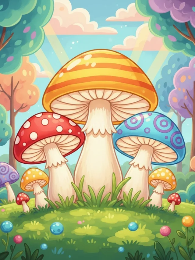 Miễn phí 180+ tranh tô màu cây nấm đơn giản cho bé sáng tạo