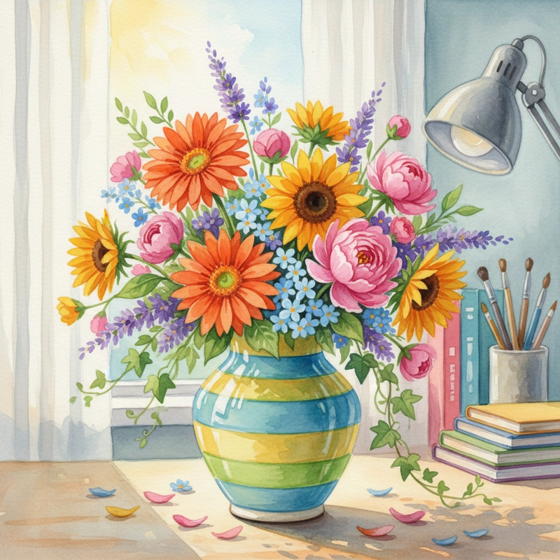 favicon tô màu bình hoa