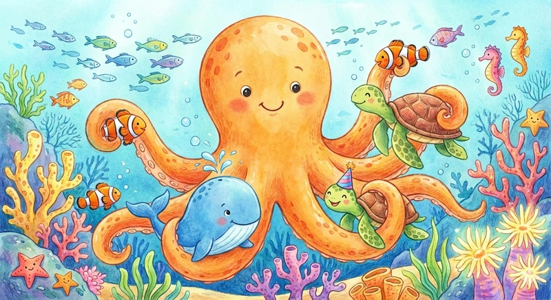 favicon tô màu sinh vật biển