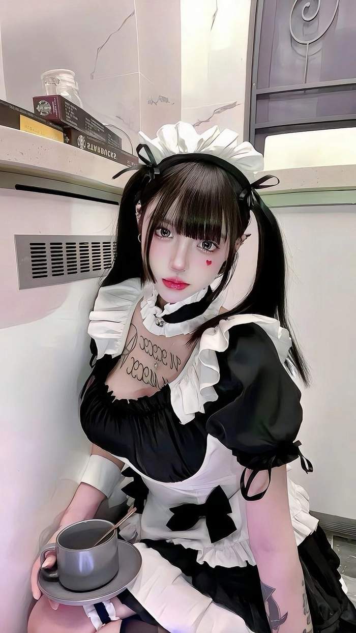 Ảnh gái xinh diện đồ hầu gái phong cách