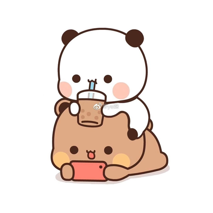 Ảnh sticker 2 con gấu dí nhau hài hước