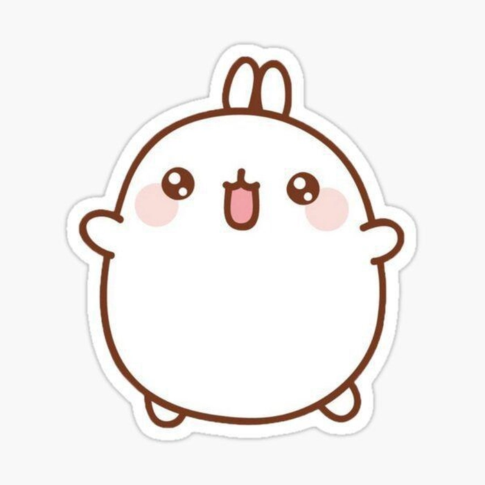 Sticker cute thỏ Molang cho dân mê nhãn dán