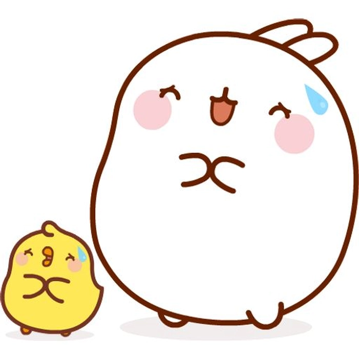 Sticker cute thỏ Molang phong cách ngọt ngào