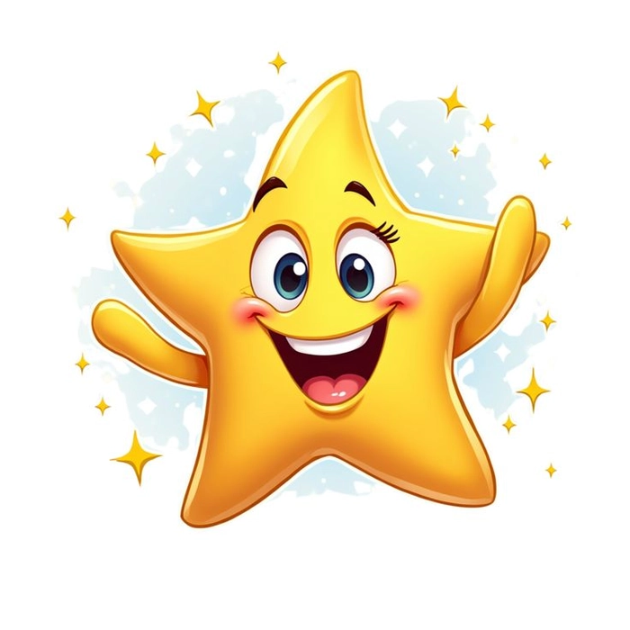 Sticker dán hình ngôi sao dễ phối nội dung