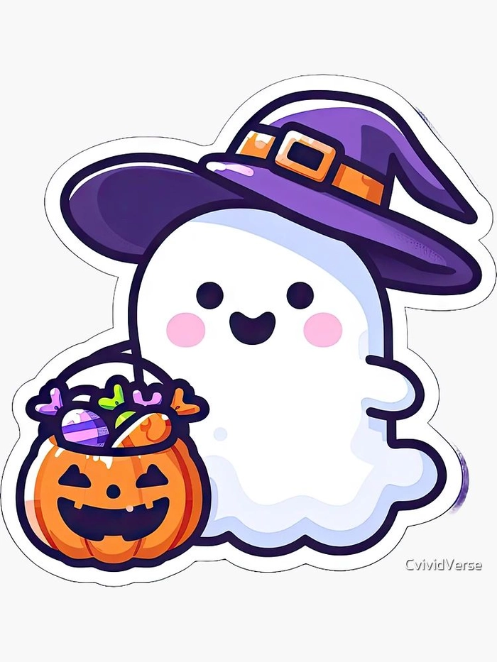 Sticker dán mặt Halloween cho chat