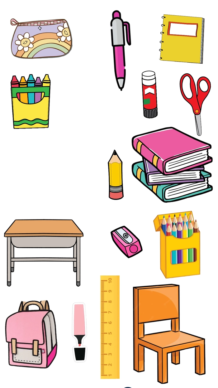 Sticker đồ dùng học tập trang trí sổ tay