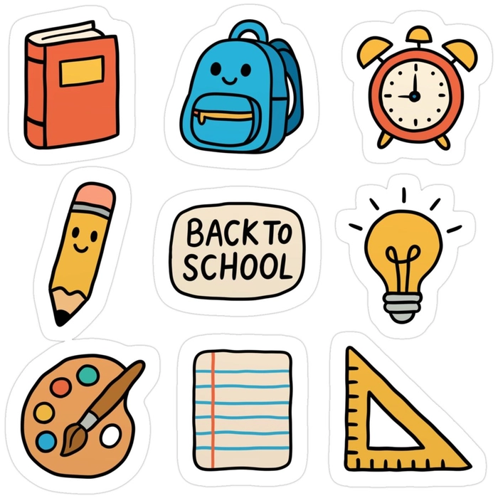 Sticker học tập dễ thương cho ghi chú hằng ngày