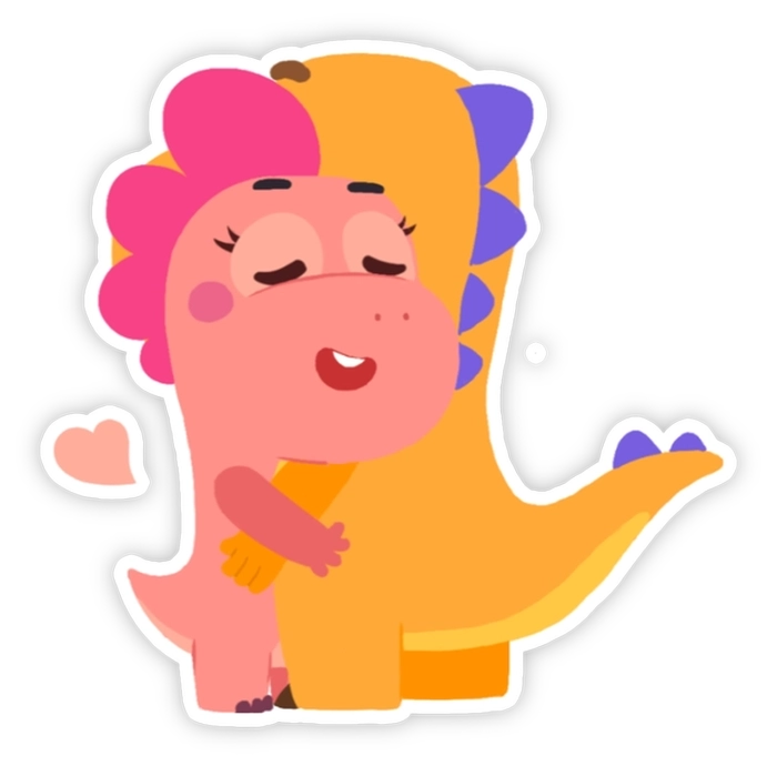 Sticker ôm người yêu thể hiện sự quan tâm