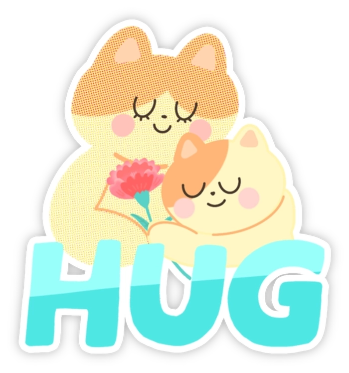 Sticker ôm nhau nhẹ nhàng cho cuộc trò chuyện