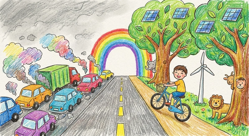 Vẽ tranh tiết kiệm năng lượng gần gũi