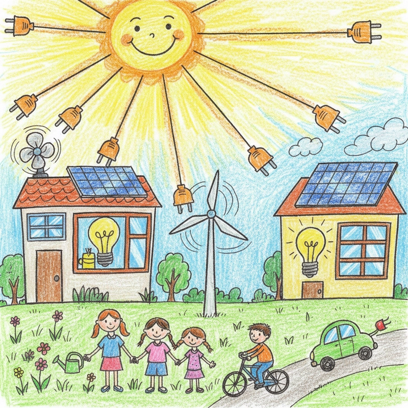 Ý tưởng vẽ tranh về tiết kiệm năng lượng