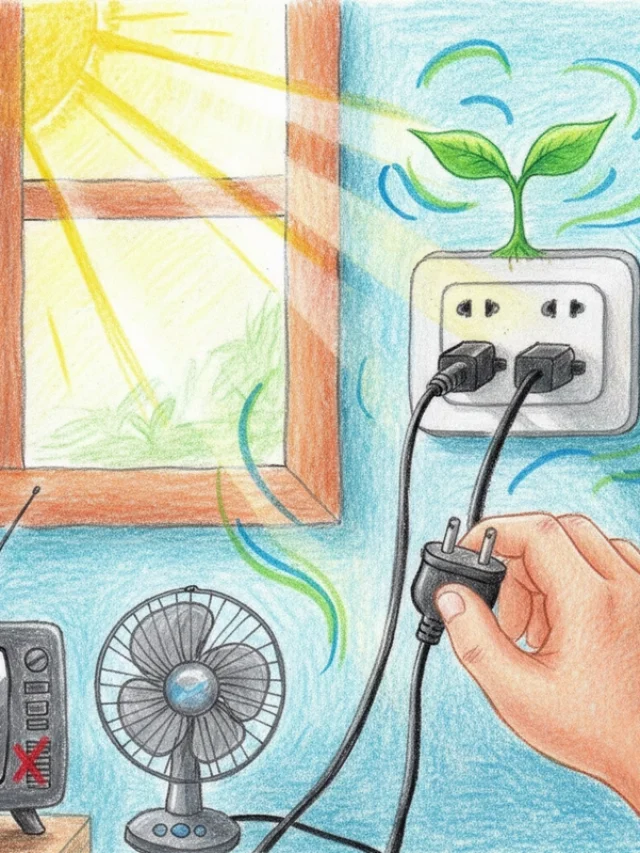 Tranh vẽ tiết kiệm năng lượng bền vững