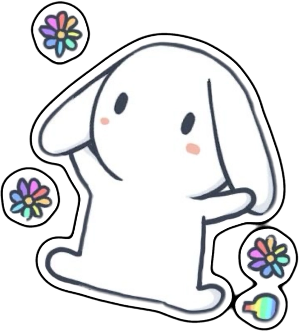 Ảnh sticker thỏ 7 màu giải trí