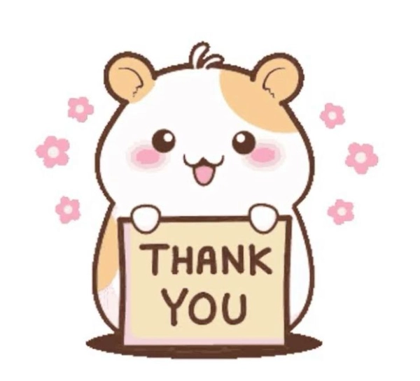 Hình dán cảm ơn cute nhỏ gọn