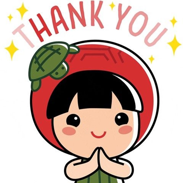 Sticker cảm ơn cute đáng yêu