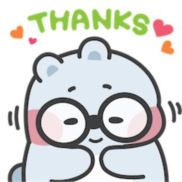 Sticker cảm ơn cute pastel